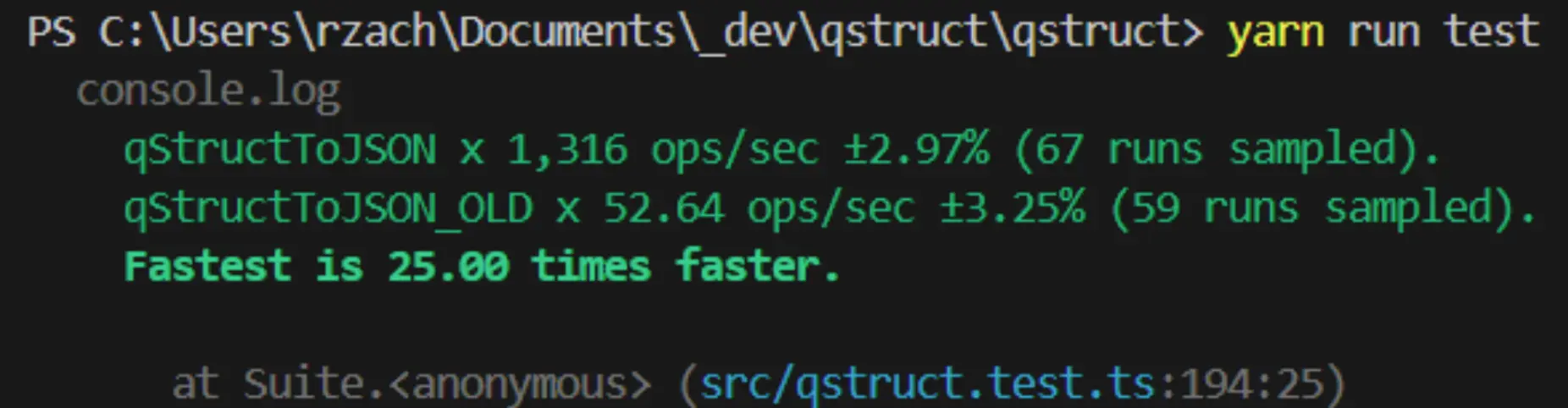 Benchmark-Grafik zum Parser-Rewrite mit deutlich schnellerer optimierter Implementierung